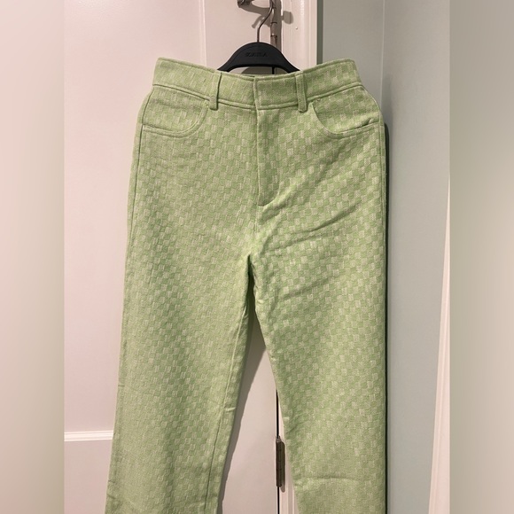 NWT ZARA GINGHAM STRAIGHT LEG PANTS SIZE XS 2641/678/520 - Picture 9 of 13